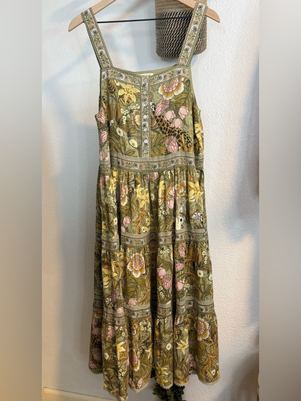Spell Jungle Midi Sundress Size Medium Khaki - Picture 11 of 15